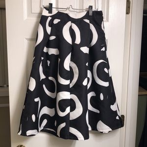 LIKE NEW Black & White Sock Hop A-Line Skirt